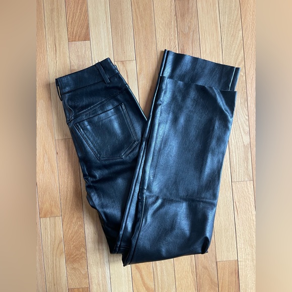 PRINCESS POLLY MACEY PANTS VEGAN LEATHER BLACK SIZE 2 - Picture 10 of 10